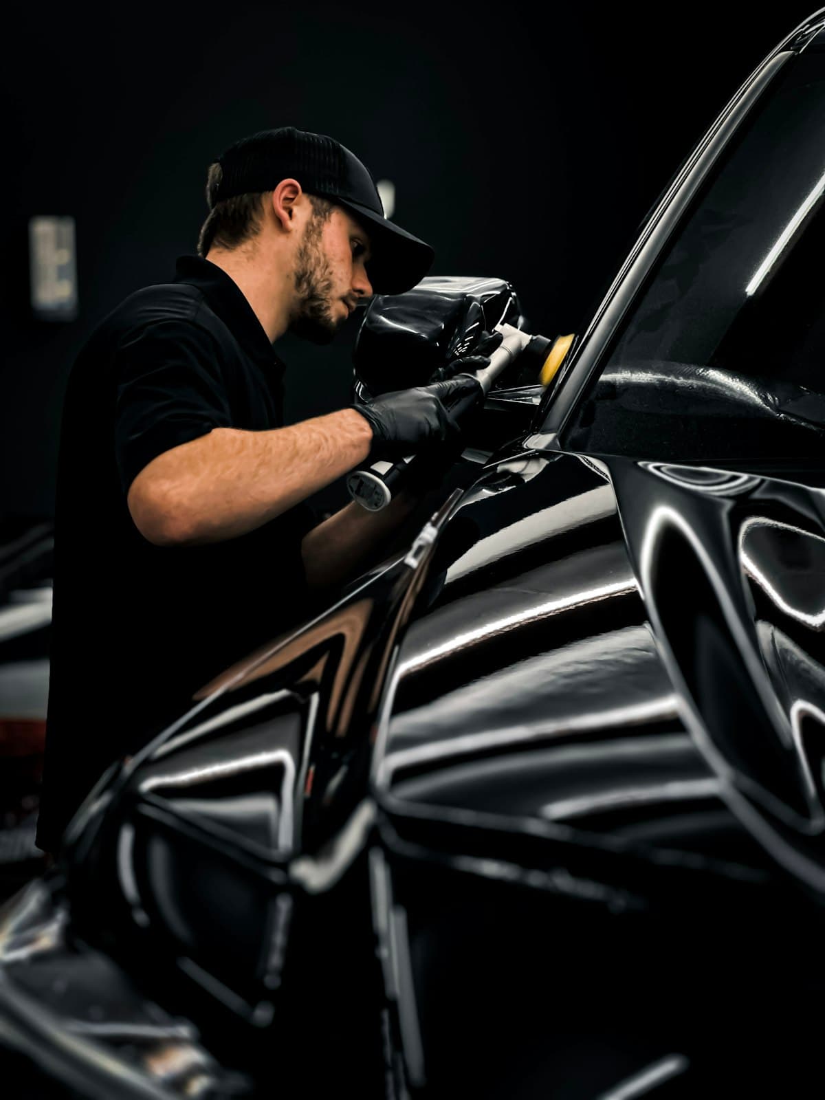 Professional applying ceramic coating by hand